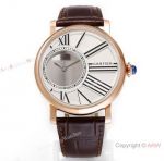 1-1 Swiss Replica Rotonde De Cartier Mystery Hours Watch 42.5 Rose Gold Case